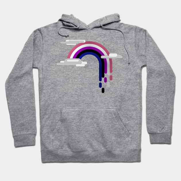 Minimalist Gender Fluid Drip Rainbow Hoodie by LiveLoudGraphics